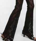 Ganni High-rise lace flared pants