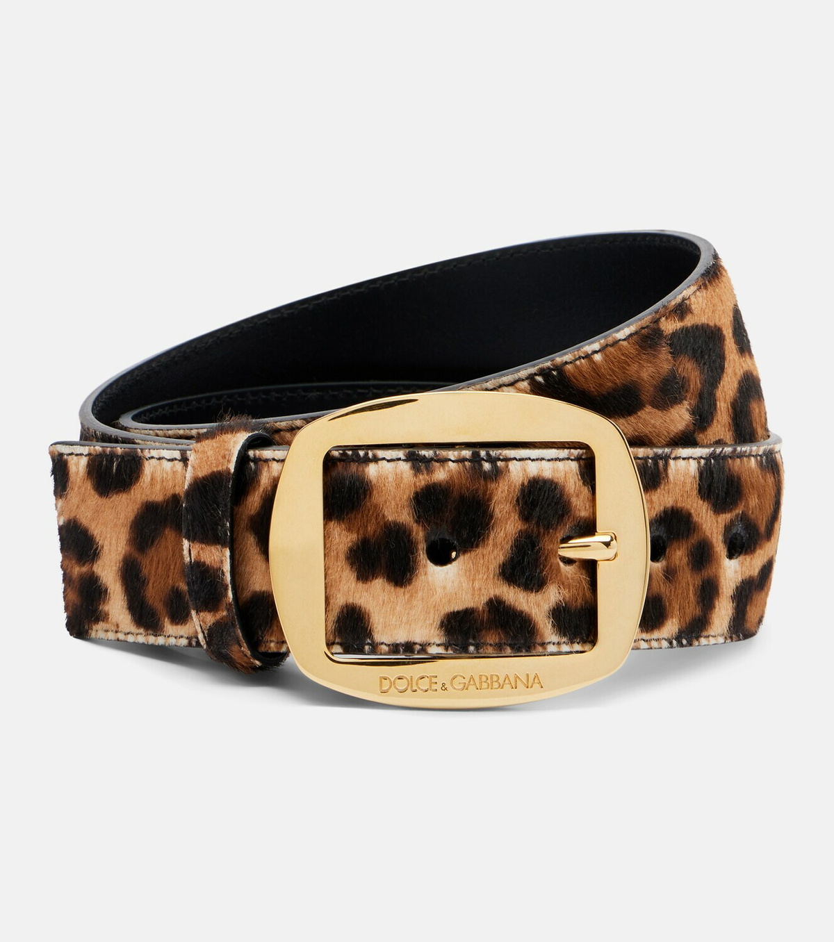 Dolce&Gabbana Leopard-print calf hair belt