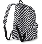 Vans - Logo-Appliquéd Leather-Trimmed Checkerboard Nylon Backpack - Black