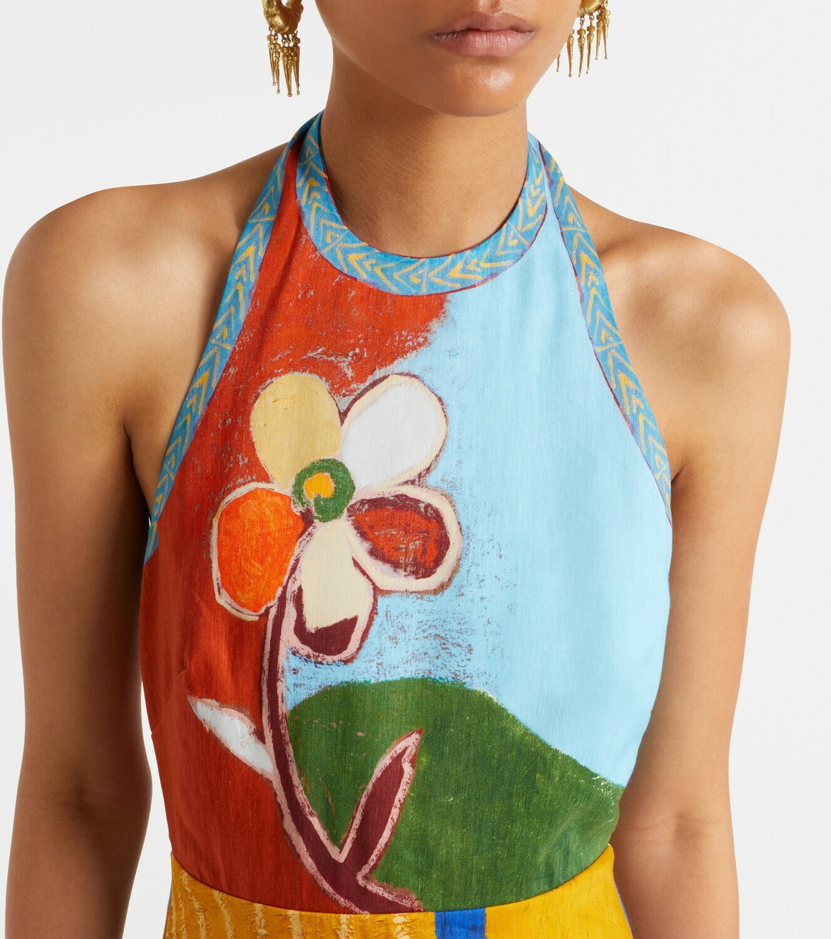 Alémais Mlak printed linen-blend midi dress