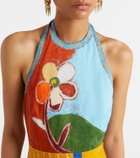 Alémais Mlak printed linen-blend midi dress