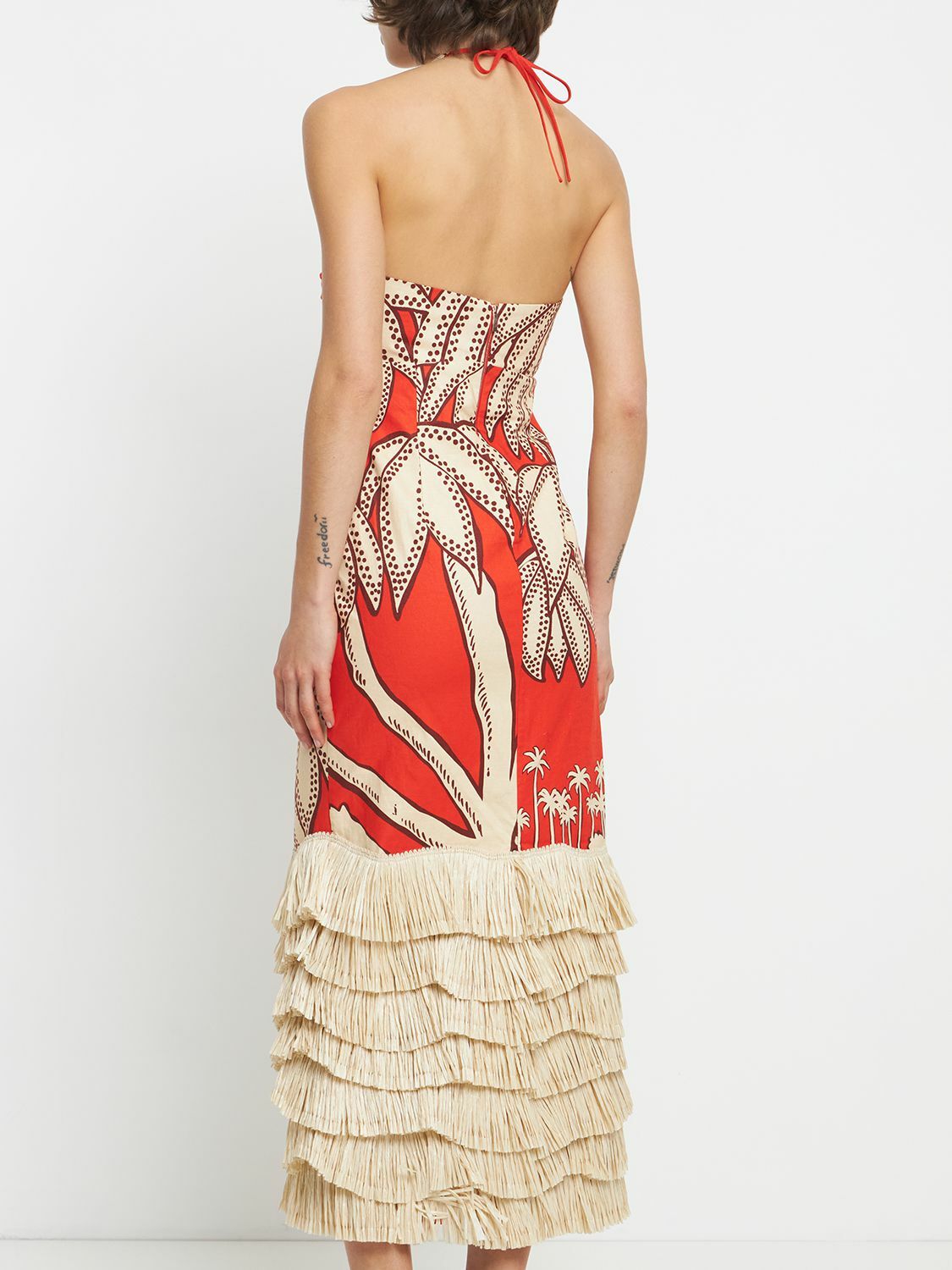 JOHANNA ORTIZ Kuba Kingdom Linen Halter Long Dress Johanna Ortiz