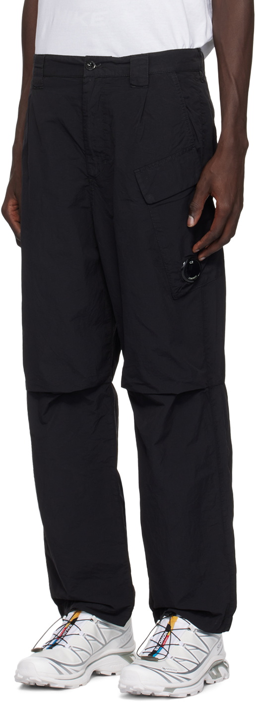 C.P. Company Black Flatt Nylon Loose Utility Cargo Pants C.P. Company