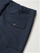 DOPPIAA - Aavicenna Tapered Pleated Stretch-Cotton Ripstop Trousers - Blue