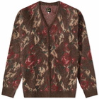 Needles Men's Mohair Rose Cardigan in Dark Brown