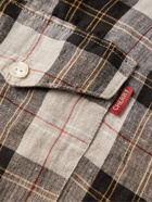 CHERRY LA - Big Western Checked Stone-Washed Linen Shirt - Black