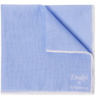 Kingsman - Drake's Linen and Cotton-Blend Pocket Square - Light blue
