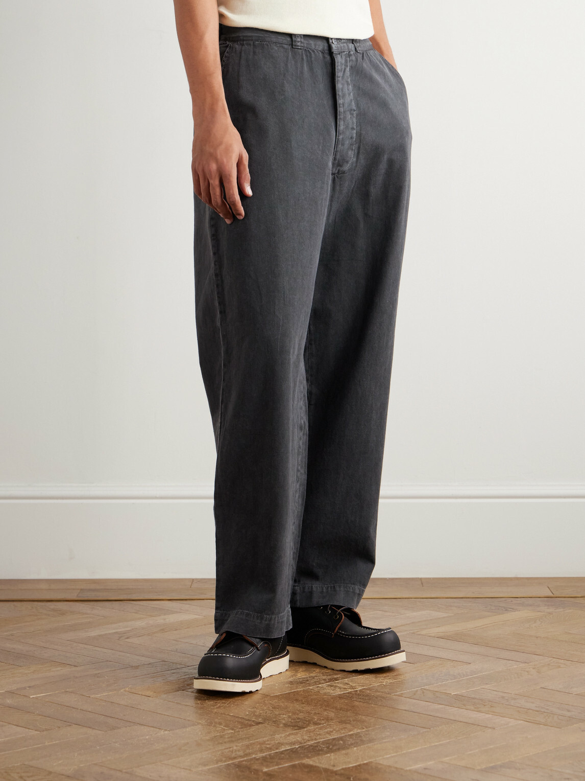 Remi Relief - Straight-Leg Cotton-Twill Trousers - Black