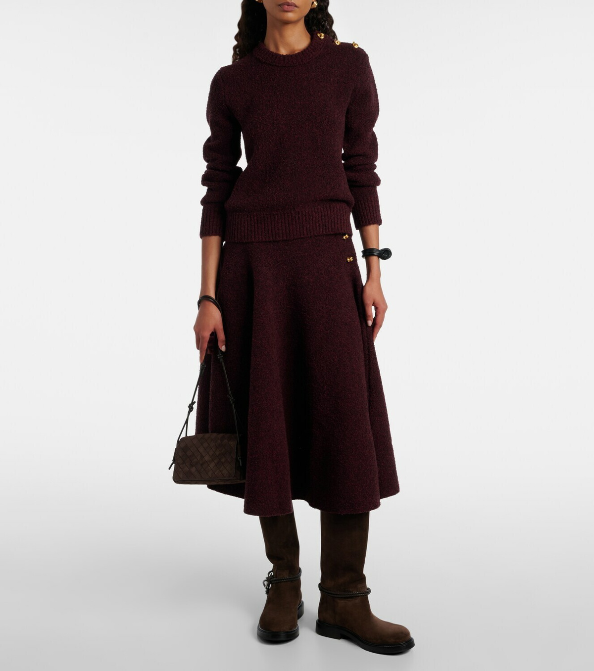 Bottega Veneta Knot knitted midi skirt