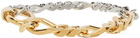 IN GOLD WE TRUST PARIS Gold & Silver Crystal Figaro Bracelet