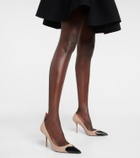 Alaïa Heart suede and patent leather pumps