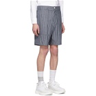 Thom Browne Navy Striped Cargo Shorts