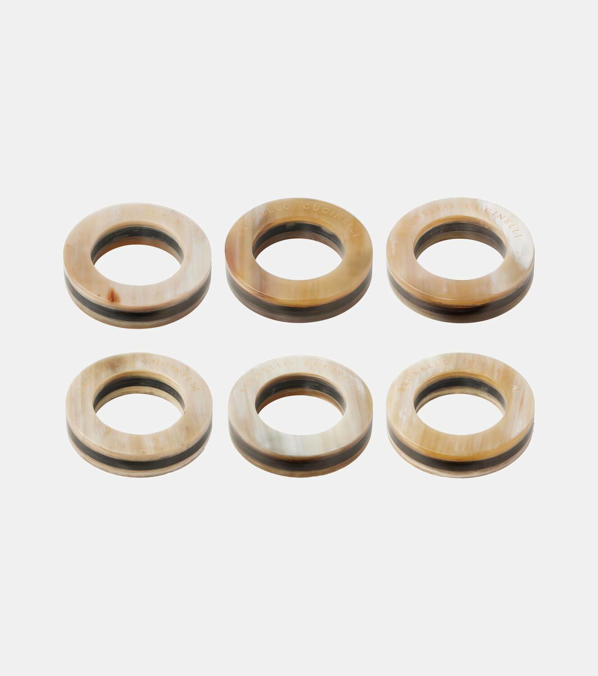 Brunello Cucinelli Set of 6 horn napkin rings