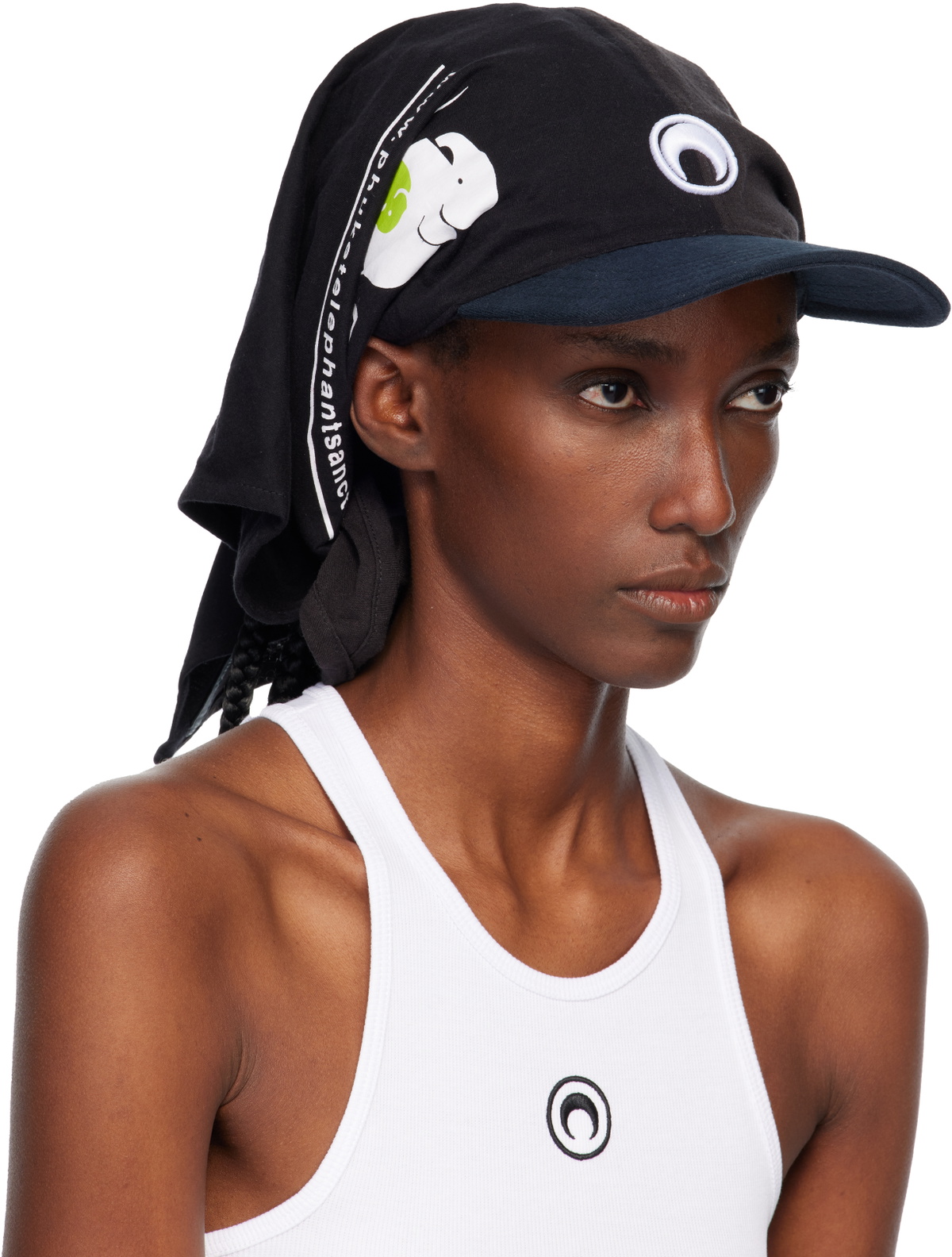 Marine Serre Regenerated Graphic T-shirts Veiled Cap