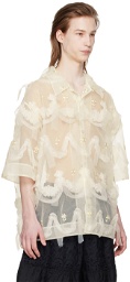 Simone Rocha Off-White Embroidered Shirt