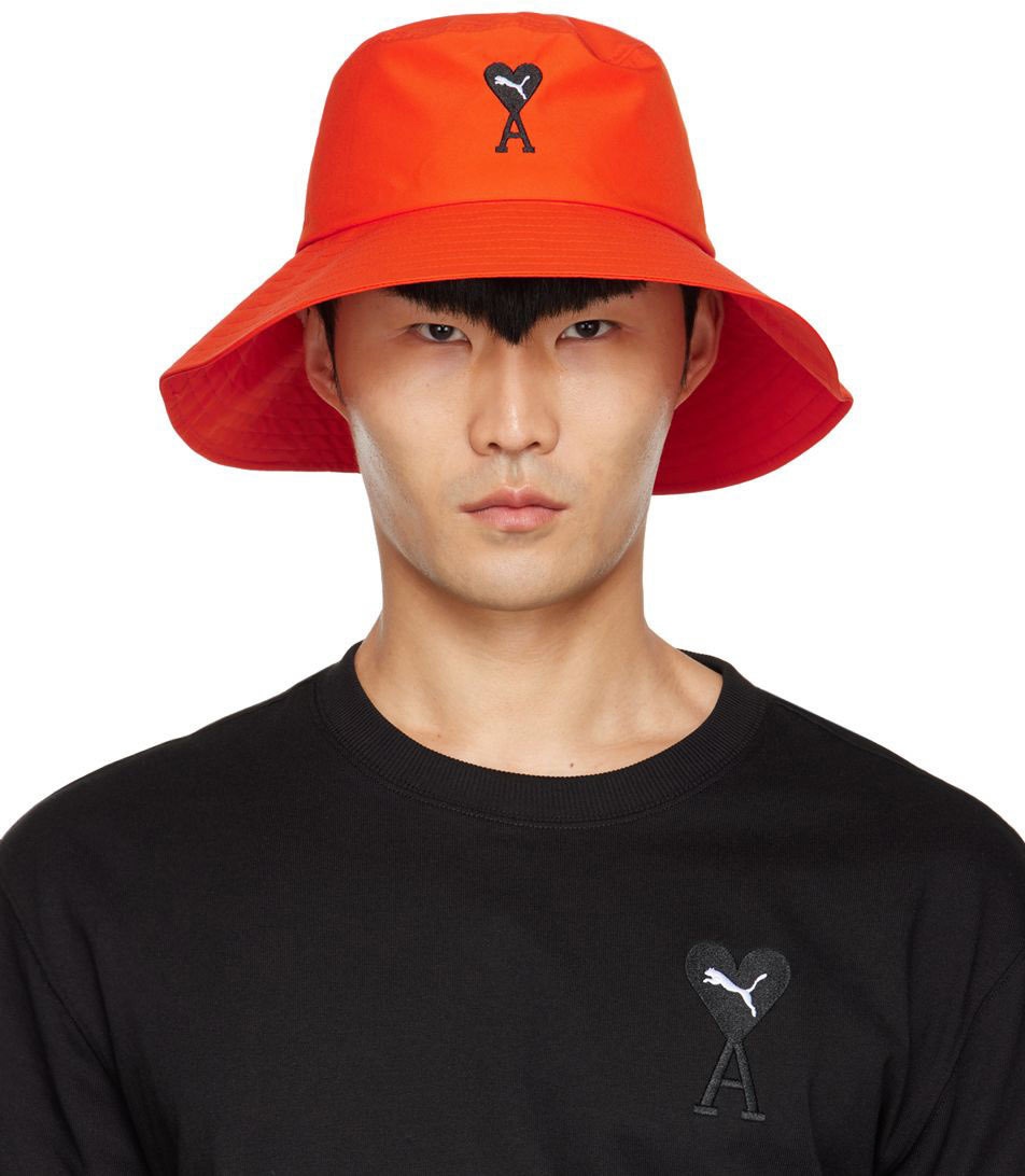 Photo: AMI Alexandre Mattiussi Orange Puma Edition Bucket Hat