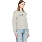 MM6 Maison Margiela Gray Handwritten Knit Sweater