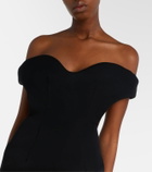 Mugler Open-back wool-blend cocktail dress