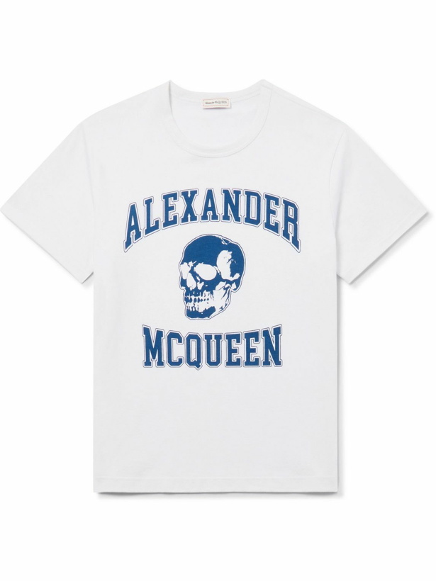 Photo: Alexander McQueen - Slim-Fit Printed Cotton-Jersey T-Shirt - White