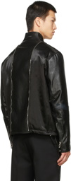 Alexander McQueen Black Leather Zip Jacket