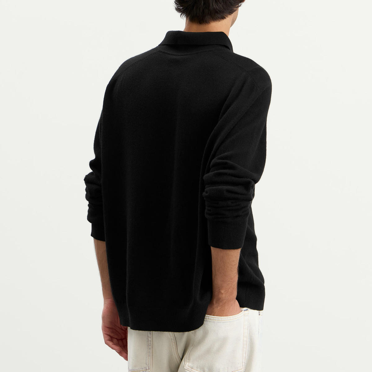 Acne Studios Men's Kluxey Light Richard Yak Polo Jumper in Black