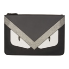 Fendi Black and Silver Bag Bugs Pouch