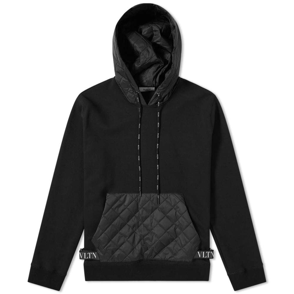Valentino Popover Quilted Pouch Hoody Black Valentino
