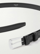CELINE - 1.8cm Glossed-Leather Belt - Black