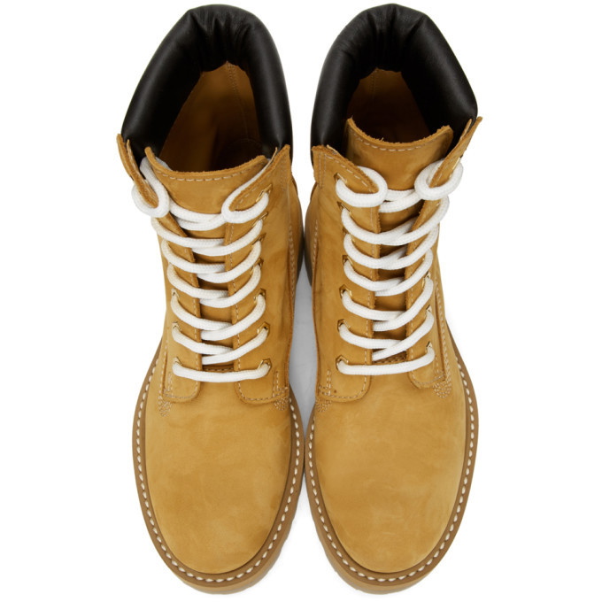 VETEMENTS Tan New Trucker Boots Vetements