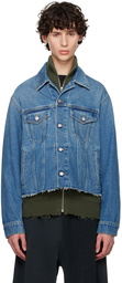 MM6 Maison Margiela Blue Raw Edge Denim Jacket