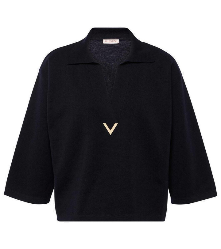 Photo: Valentino Logo virgin wool top