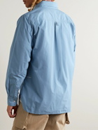 Pop Trading Company - Button-Down Collar Logo-Embroidered Cotton-Poplin Shirt - Blue