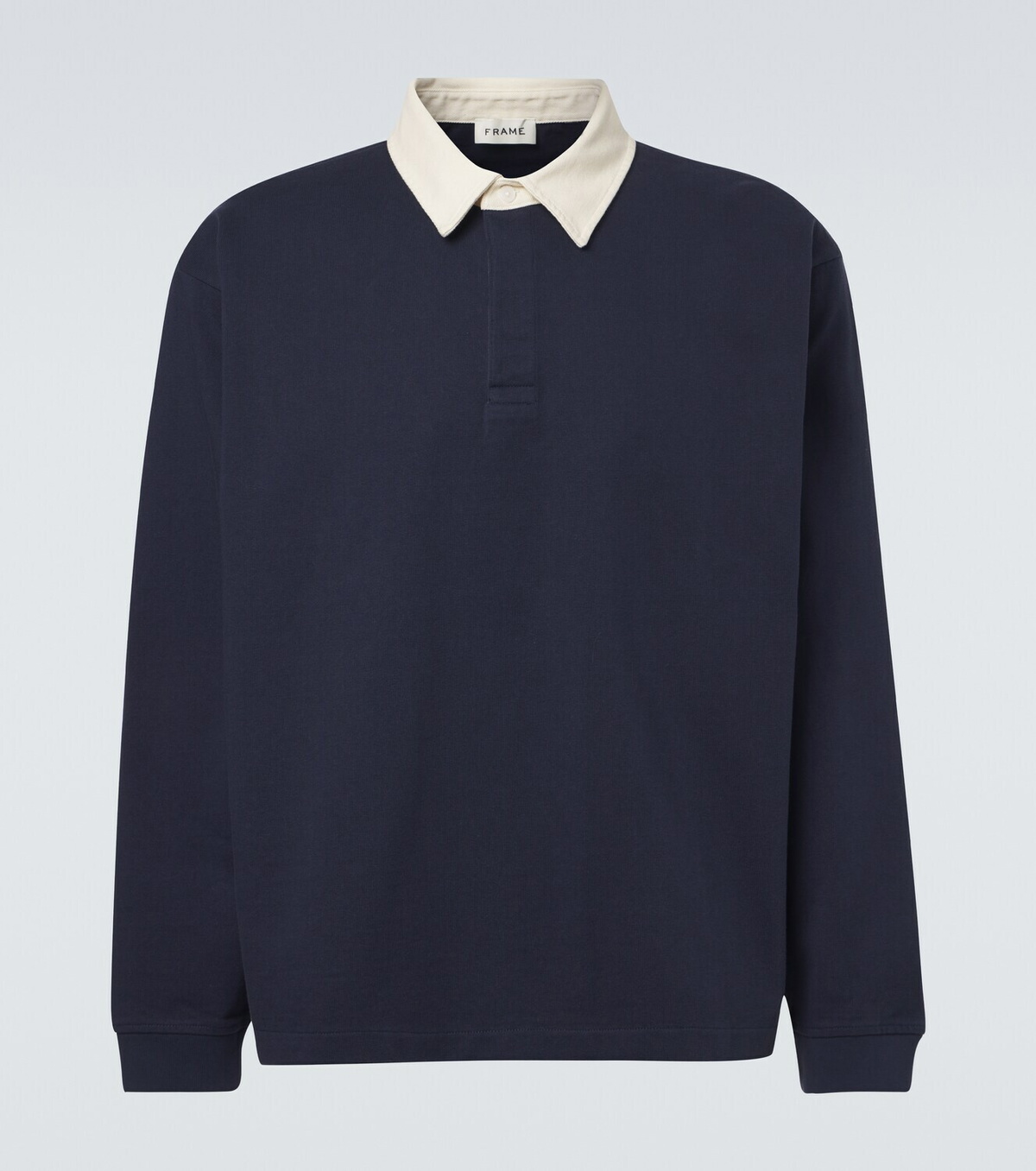 Frame Cotton jersey polo sweater