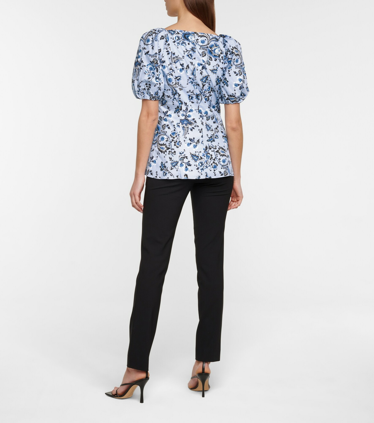 Erdem - Inez floral cotton poplin top