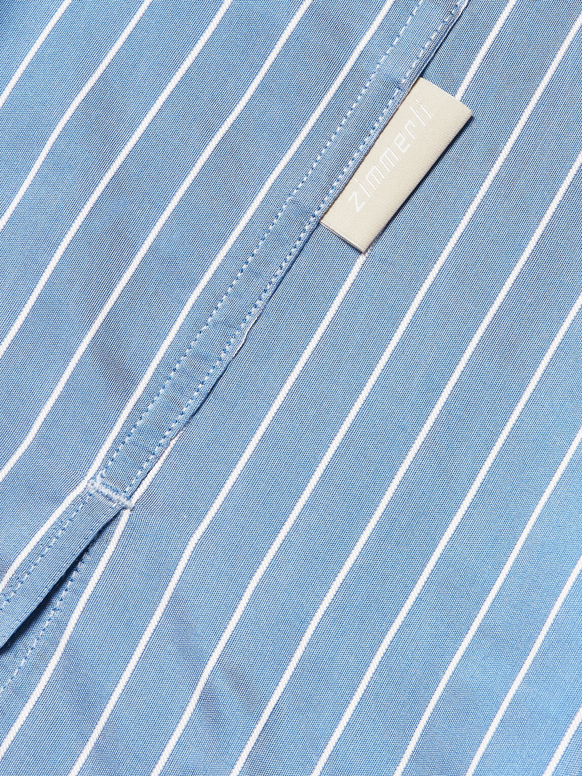 Zimmerli - Camp-Collar Striped Woven Pyjama Set - Blue