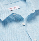 Orlebar Brown - Ridley Striped Slub Linen Half-Placket Shirt - Men - Blue