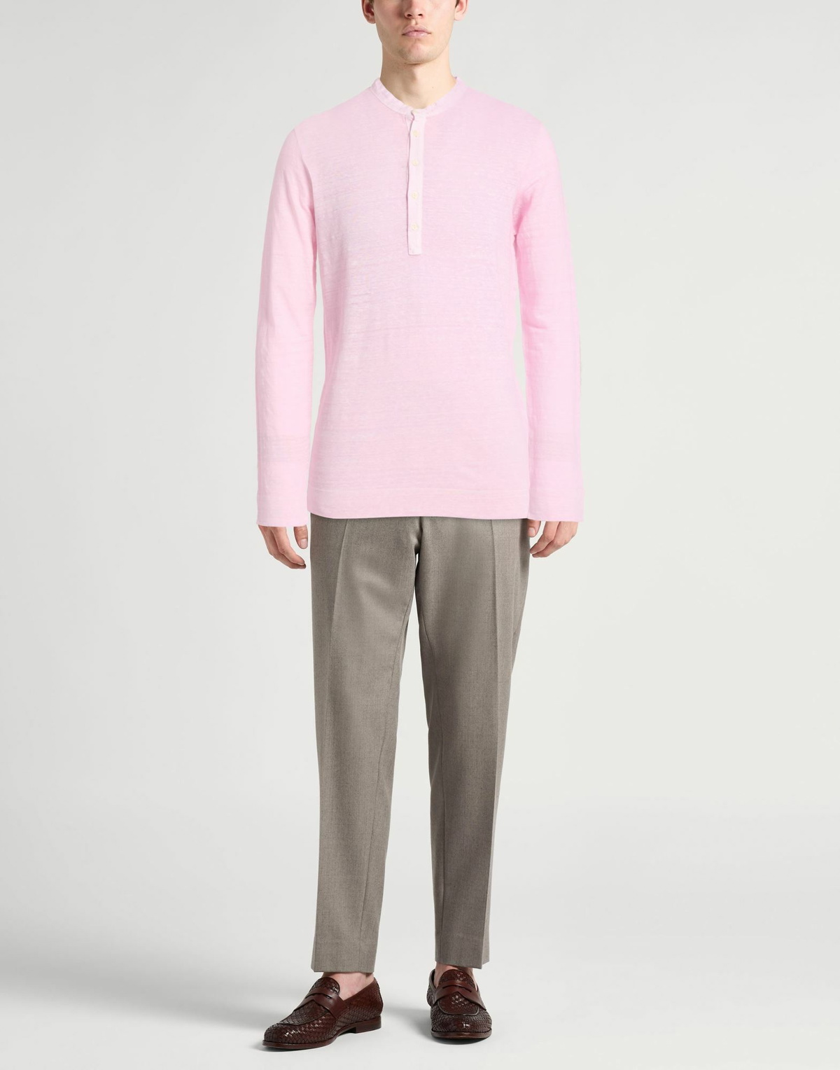 120% Lino Mens T-shirt Light in Pink