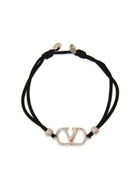 Valentino Garavani Vlogo Cord Bracelet - Black - One Size