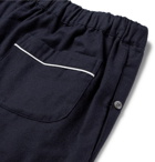 Desmond & Dempsey - Brushed-Cotton Twill Pyjama Trousers - Men - Navy