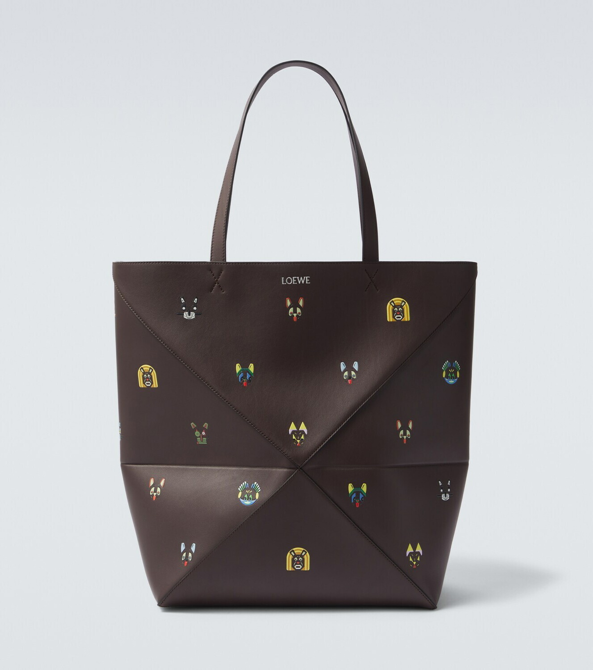 Loewe x Louis Wain Puzzle Fold Cats leather tote bag