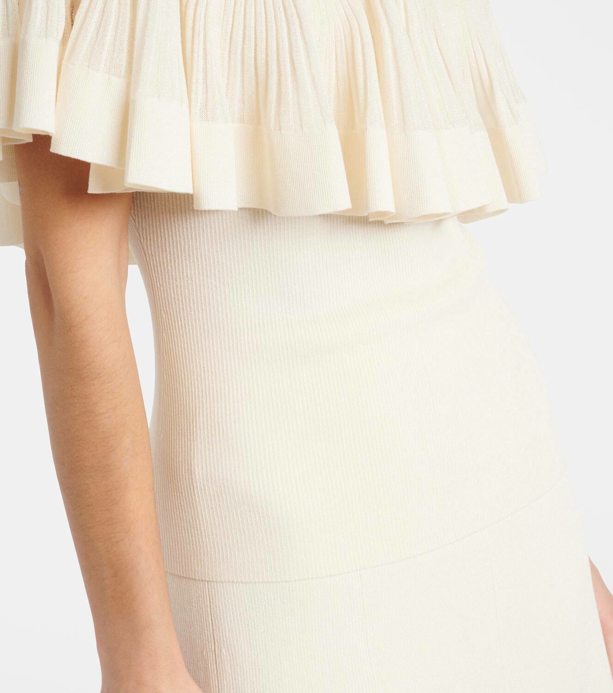 Zimmermann Illuminate pleated ribbed-knit top