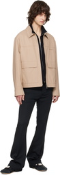 Courrèges Beige 2-Pocket Zipped Cotton Jacket