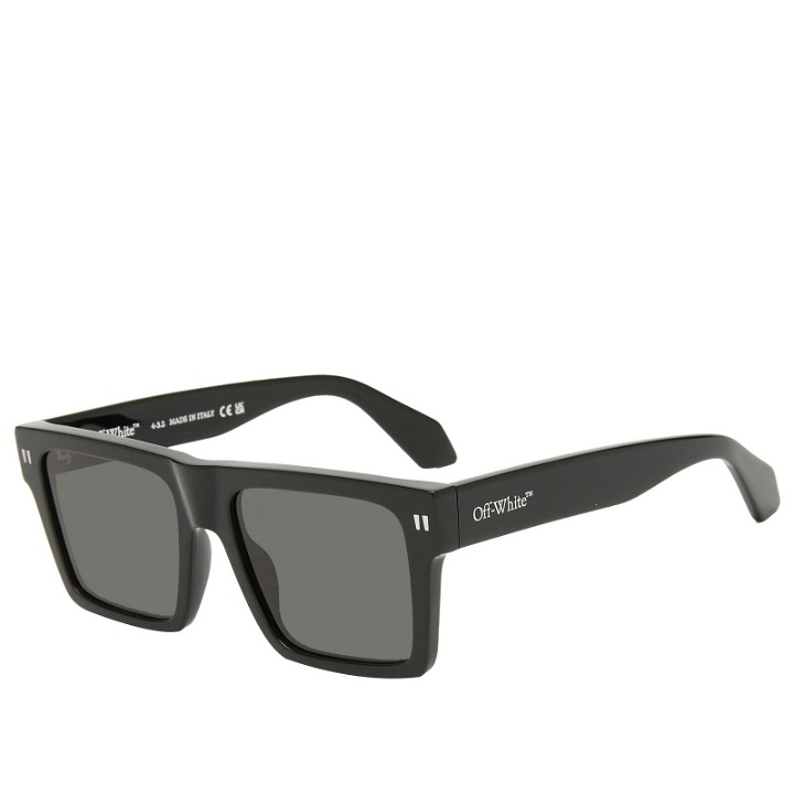 Photo: Off-White Sunglasses Men's Off-White Lawton Sunglasses in Black/Dark Grey 