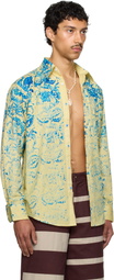 Stanley Raffington SSENSE Exclusive Yellow & Blue Floral Printed Shirt