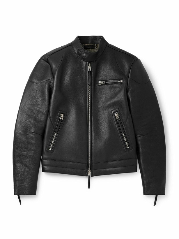 Photo: TOM FORD - Slim-Fit Full-Grain Leather Jacket - Black