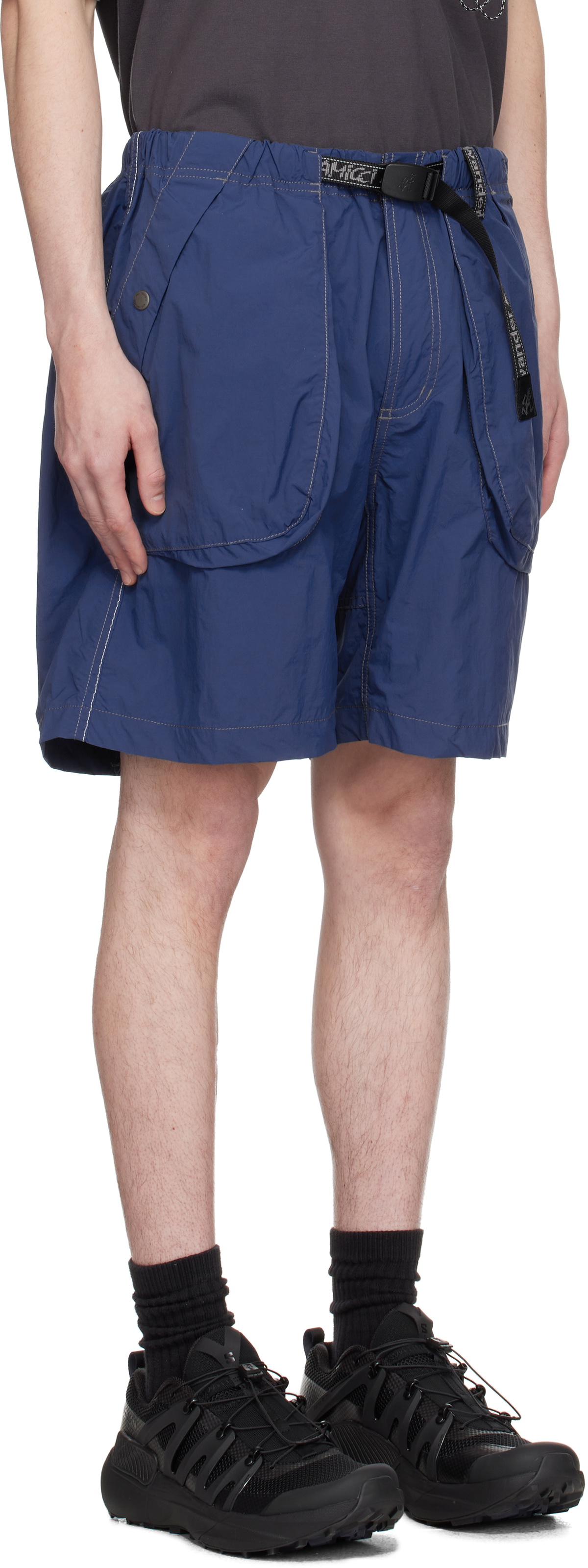 and wander Blue Gramicci Edition Brushed Nylon Shorts