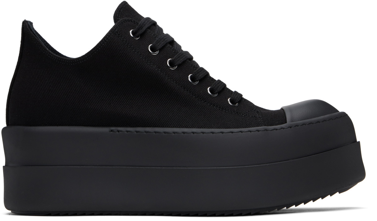 Rick Owens DRKSHDW Black Hollywood Double Bumper Low Sneaks 