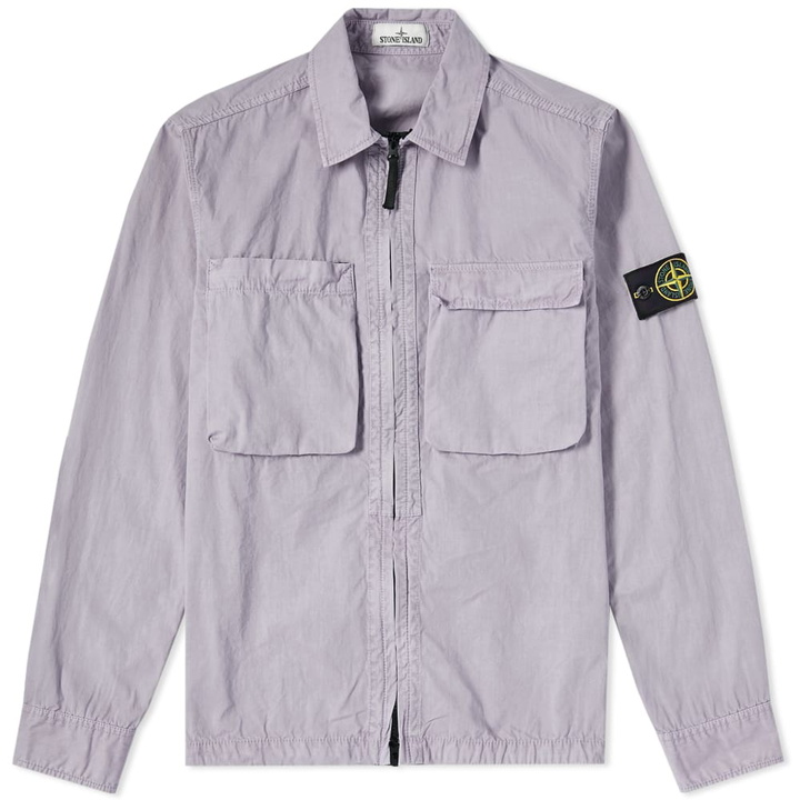 Photo: Stone Island Tela Smerigliata Garment Dyed Zip Overshirt