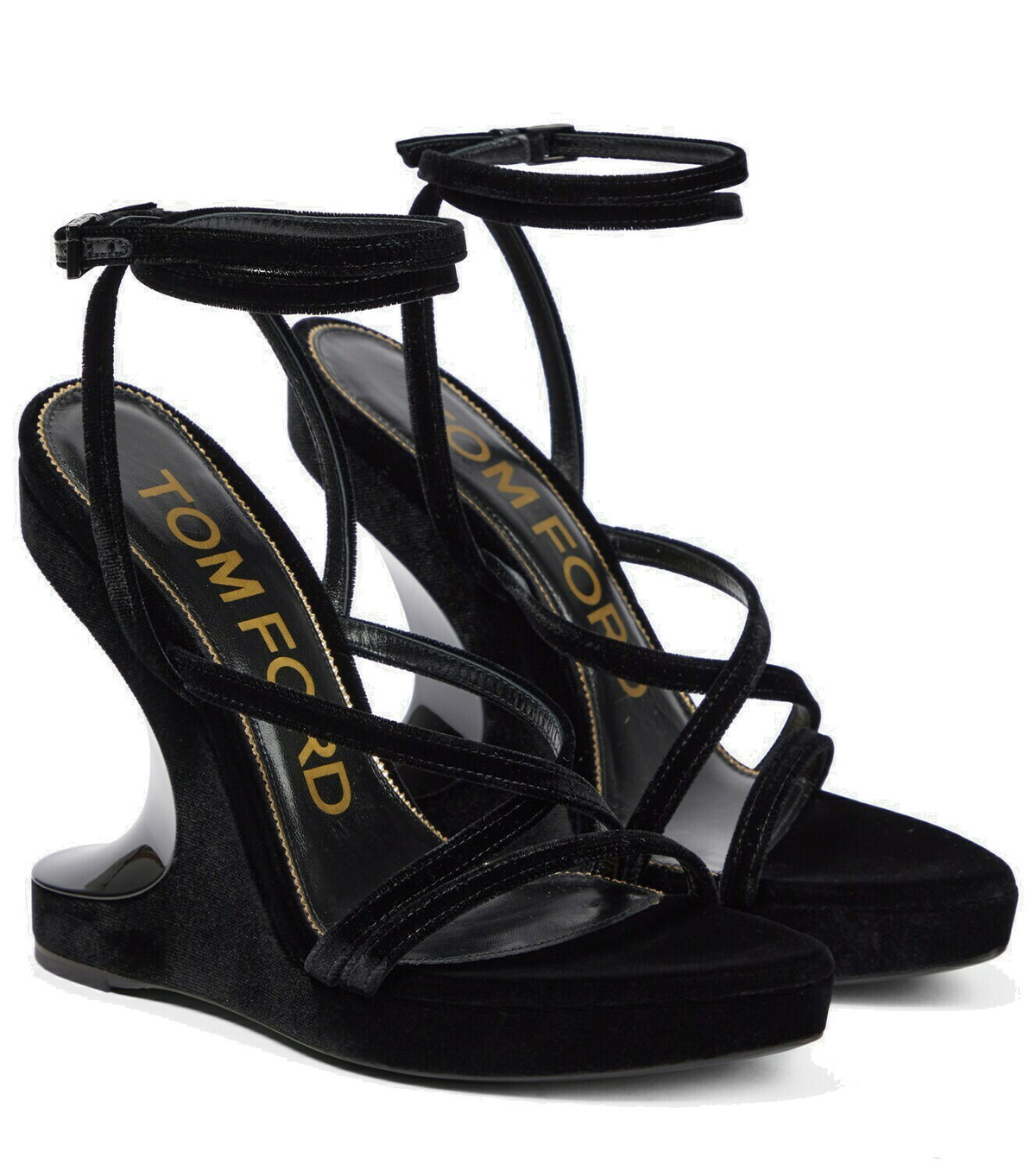 Tom Ford Velvet Wedge Sandals Tom Ford 