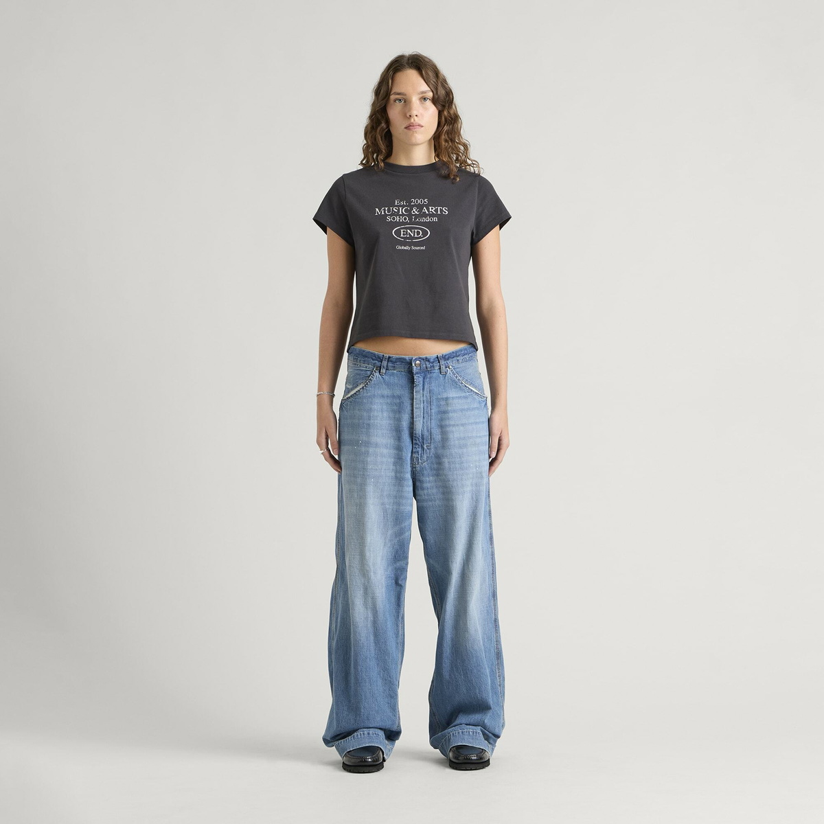 END. Women's Established Baby T-Shirt in Cinder Black